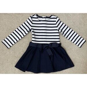Ralph Lauren 18M Navy And White Striped Twirl Dress